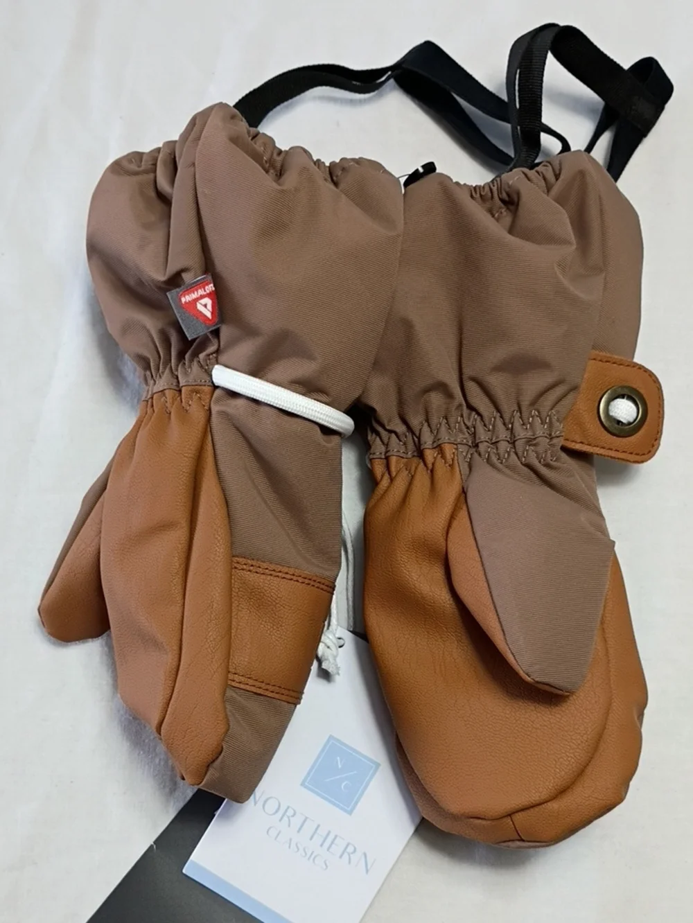 NWT Northern Classics Cocoa Brown Primaloft Toddler Boy Mittens Winter